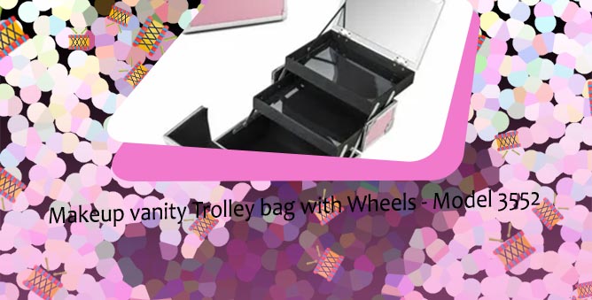 Professional makeup vanity box with makeup
